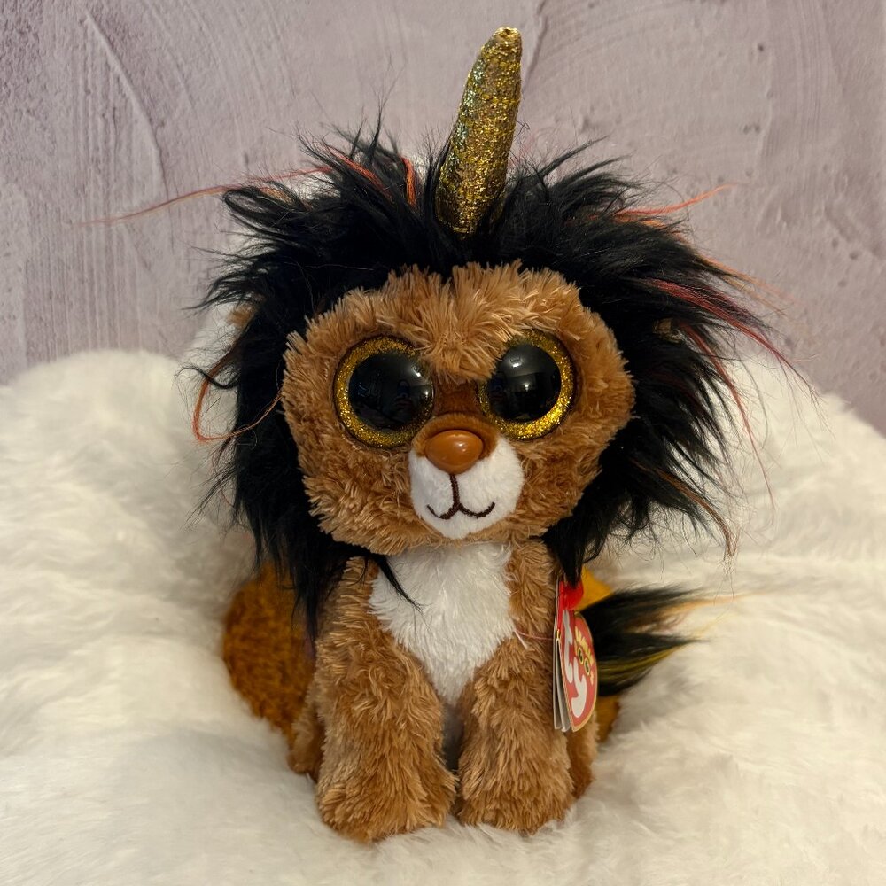 Ramsey w/ Horn TY Beanie Boos Unicorn Lion Brown 2020 Plush Stuffie (SKU: 250TO)